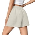 thumbnail image 5 of Bermuda Shorts for Women 7 Inch Inseam Drawstring Short High Waisted Lightweight Short Beach Vacation Outfits Pockets White XL, 5 of 8