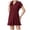 Wine, variant on Women's Casual Nightgown Quarter Zip Collared Pajamas Comfy Short Sleeve Night Sleep and Daily Casual Outfits