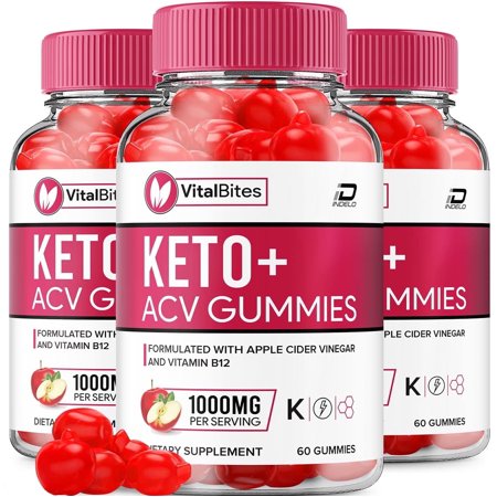 Vital Bites Keto ACV Gummies Supplement - VitalBites Weight Management Gummies, 3 Pack - 180 Gummies