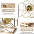 thumbnail image 2 of 14 Bottle Countertop Wine Rack - Freestanding Modern Gold Metal Wine Rack - Tabletop Wine Holder Stand for Cabinet, Pantry, Wine Bottle Storage……, 2 of 6