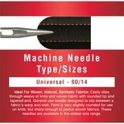 SINGER Size 90/14 Universal Regular Point Sewing Machine Needles (5 pack)