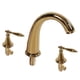 thumbnail image 5 of Grifo de lavabo de baño de estilo europeo con tres orificios y doble manija, de cobre, dorado, 5 of 14