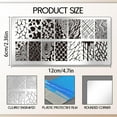 thumbnail image 4 of Set de 3 placas para estampar uñas con textura de celosía, plantilla para estampar uñas con diseño de cuadros y rombos, incluye raspador., 4 of 9