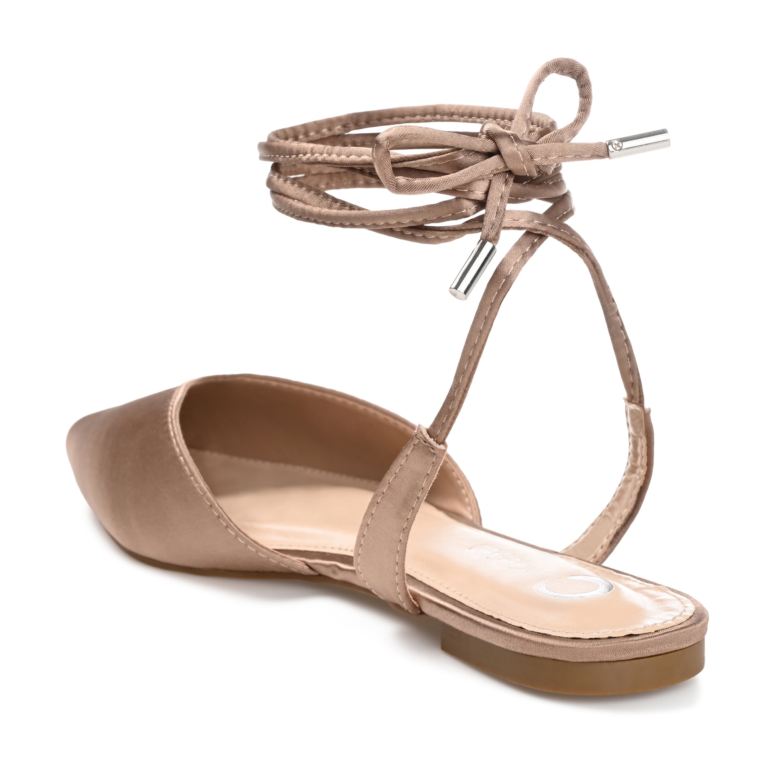Journee Womens Theia Tie Up Pointed Toe Ballet Flats