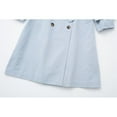 thumbnail image 5 of Idoravan Trench Coats for Women Plus Size Fashion Women Long Sleeved Round Neck Solid Color Equipped with A Belt and Strap Embellishment Trench Coat Light Blue XS, 5 of 8