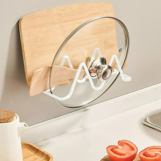 Almacenamiento y organización de la cocina, estante para tapas de ollas sin perforaciones, tabla de cortar de pared para cocina, tabla de cortar, estante de almacenamiento para tablas de cortar, acces