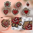 thumbnail image 3 of 1 Bag 6 Styles Sequin Heart Applique Heart Crystal Embroidery Patches Handmade Bling Applique Sew on Applique Repair Patch for Clothing Jacket Backpack Hat DIY Crafts Decorations Red Golden, 3 of 7