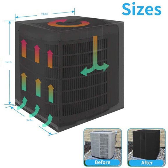 DMDUOU Unit Conditioner Cover For Outside Units Windproof And Snowproof Design AC Cover Ac Unit Covers Outdoor Black Fits To 36 X 36 X 39 Inch B