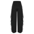 thumbnail image 3 of Alvivi Women's Latin Dance Pants Elastic Waist Ruffled Drape Ballroom Practice Performance Trousers Black M, 3 of 7