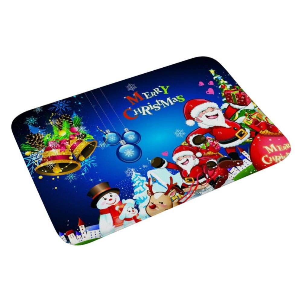 Overfox Christmas Kitchen Mats, Cushioned Anti Fatigue Red Kitchen Rug