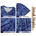 thumbnail image 5 of Fantaslook Blouses for Women Dressy Casual V Neck Pleated Tunic Tops Summer Short Sleeve Boho Shirts, 5 of 7