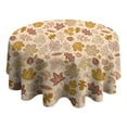 thumbnail image 4 of Autumn Fall Leaves Pattern Round Tablecloth 60" X 60",Wrinkle Wipeable Table Cloth for Kitchen Dining Room Picnic Patio Party, 4 of 5