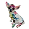 thumbnail image 4 of jifeng Statue d'Animal Décorative Centre de Table Moderne Coloré Graffiti Peint Chihuahua Graffiti, 4 of 9