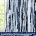 thumbnail image 3 of DriftAway Paint Brush Watercolor Ink Stripe Pattern Lined Window Curtain Grommet 2 Panels 84"L x 52"W Navy Blue, 3 of 7