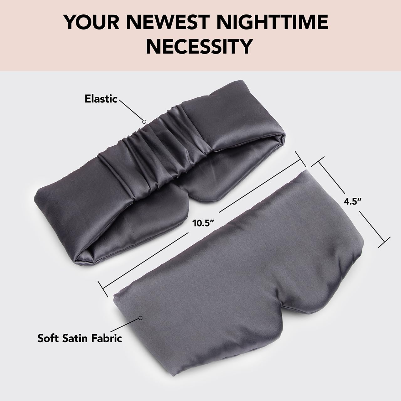 Kitsch Satin Pillow Sleep Eye Mask Charcoal photo 4
