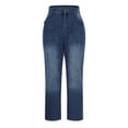 thumbnail image 5 of Womens Barrel Jeans Mid Waisted Wide Leg Vintage Jean Pants Loose Baggy Denim Trouser with Pockets ladies Jeans Straight Leg Dark Blue XXL, 5 of 7