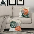 thumbnail image 6 of Orange Green Pillow Covers 18x18 Inch Dahlia Flower White Gray Elegant Colored Throw Pillows Farmhouse Outdoor Decor for Home Living Room Sofa Bed Modern Floral Linen Square Cushion Case, Set of 2, 6 of 6