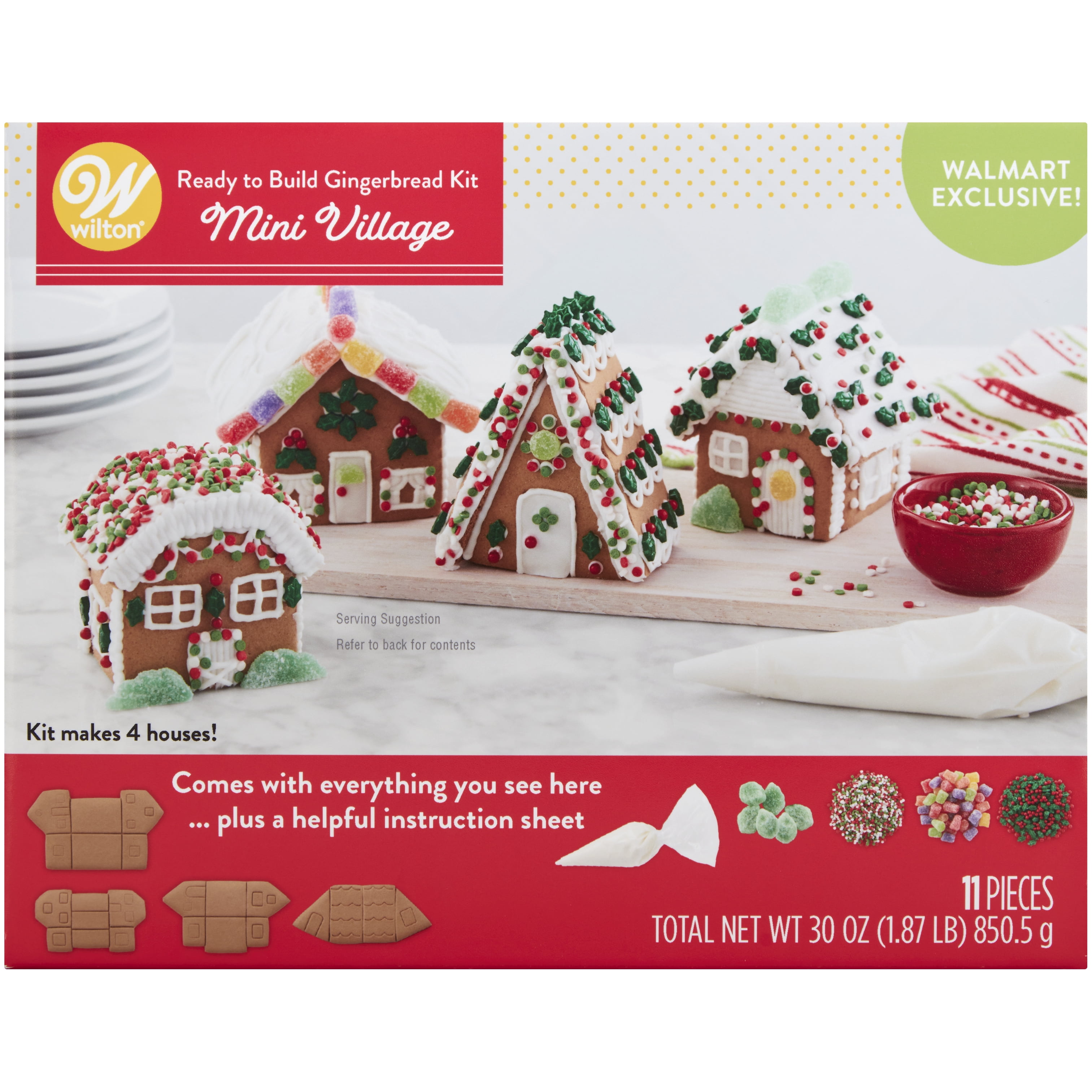 Wilton Ready to Build Mini Village Gingerbread House Kit, 11Piece