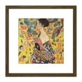 thumbnail image 1 of Klimt Lady With Fan Painting 8X8 Inch Square Wooden Framed Wall Art Print Picture with Mount, 1 of 4