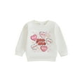 thumbnail image 1 of Gupgi Chandail en Molleton Fille Tout-Petit Saint-Valentin Lettre Donut Cœur Imprimé Manches Longues Col Rond Pull, 1 of 9