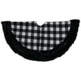 thumbnail image 4 of Northlight Buffalo Plaid Christmas Tree Skirt - 48" - Black and White, 4 of 5