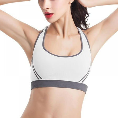

Women Padded Sports Bra Crisscross Back Wirefree Push-up Yoga Bra with Removable Cups Fitness Running Bra
