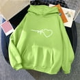 thumbnail image 2 of Lovzfmll Essentials Hoodie Heart Print Long Sleeve Hooded Pullover Fall Clothes Women Fashion Comfort Streetwear Top, 2 of 3