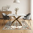 thumbnail image 3 of ODIKA Bathroom Ornamental Border Vintage Allover Flower Motif Passage Non-Slip Low Profile for Guest Room, Lounge, Apartment, 3 of 7