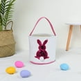 thumbnail image 3 of Matsuzay Bolsa de conejito Canasta de Pascua Conveniencia Cubos de vacaciones Suministros para niños Patrones surtidos decorativos Bolsas con Almacenamiento y organización del hogar Rosa brillante, 3 of 6