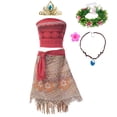 thumbnail image 3 of Disney Girls Moana Vaiana Cosplay Children Carnival Tassel Dress Clothing Set Kids Princess Summer Beach Dress Party Costume, 3 of 5