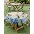 thumbnail image 4 of Outdoor Tablecloth with Umbrella Hole for Patio/Picnic/Party/Camping, Blue Hydrangea Waterproof Table Cloth Round Cover Washable, Spring Summer Eucalyptus Farmhouse Retro (Dia 60"), 4 of 9