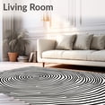 thumbnail image 2 of ODIKA 4'x6' Machine Washable Non-Slip Area Rug, Spiral Dynamic Eclectic Artisan High Traffic Rug with Pad, Black, 661700, 2 of 8