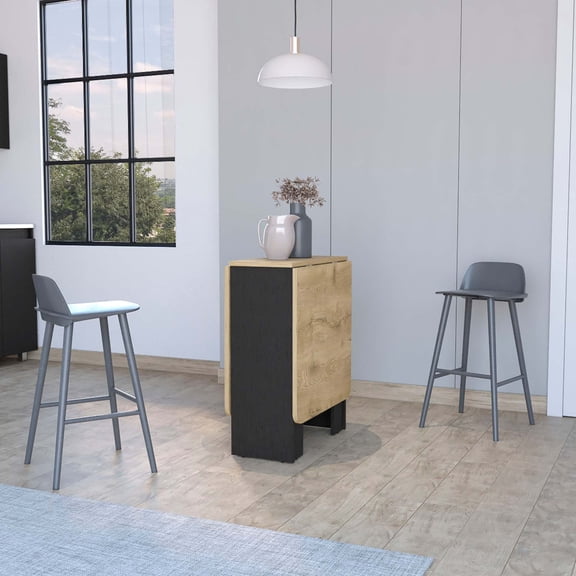 Miekor Furniture Kailua Folding Dining Table, Space-Saving, Foldable in 3 Forms 07203