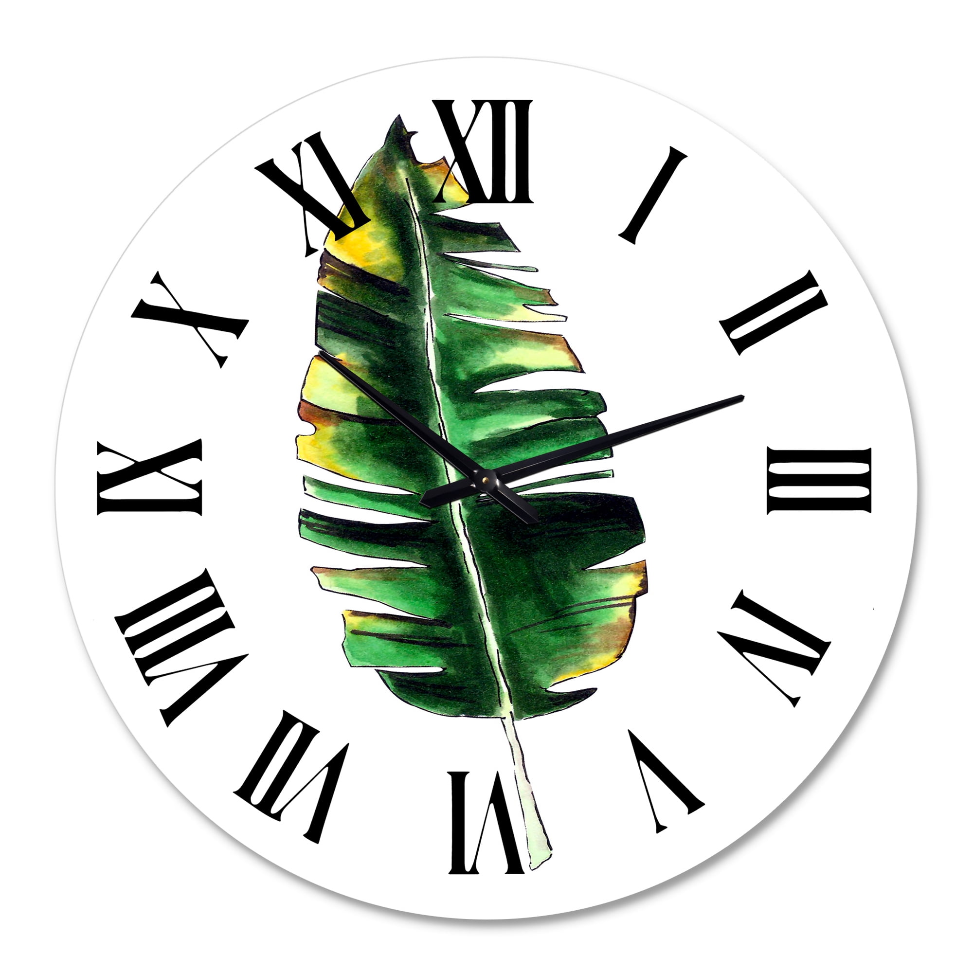 Designart 'Single Banana Leaf' Bohemian & Eclectic Wall Clock