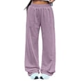 thumbnail image 3 of Hearthz Wide Leg Sweatpants Women High Waist Womens Trouser Pants Fall Soft Fleece Women Sweatpants Cotton Joggers for Women, 3 of 6