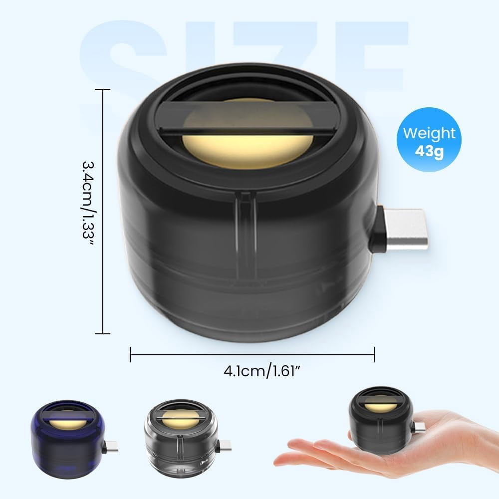 Portable 5X Speaker Amplifier–Plug & Play for Music/Calls, 2025 New Portable Speaker Mobile Phone Sound Amplifier with 3.5mm/Type-C for Smartphone Tablet Notebook (1Pc Black, 3.5mm)