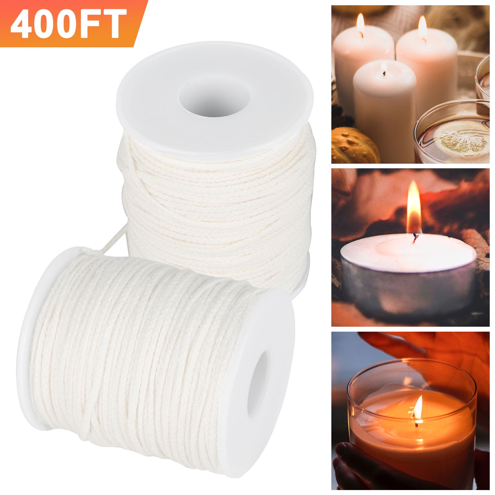 Laileya 50pcs Natural Candle Wick Core With Metal Sustainers Low Smoke For Candle Making DIY
