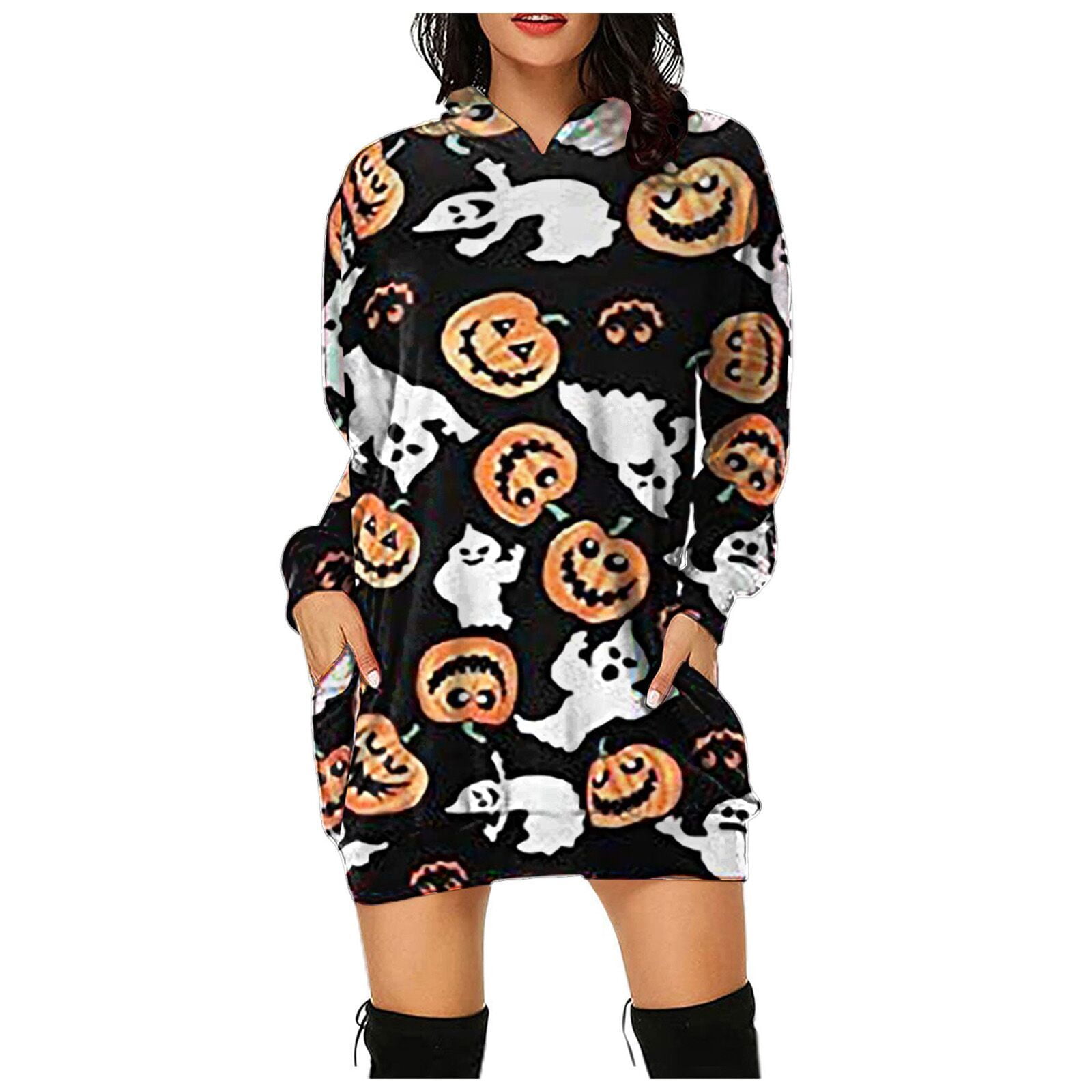 Women's Halloween Scary Pumpkin Face 