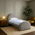 thumbnail image 5 of Meridian Furniture Andaz Taupe Chenille Fabric Upholstered Twin Bed, 5 of 10