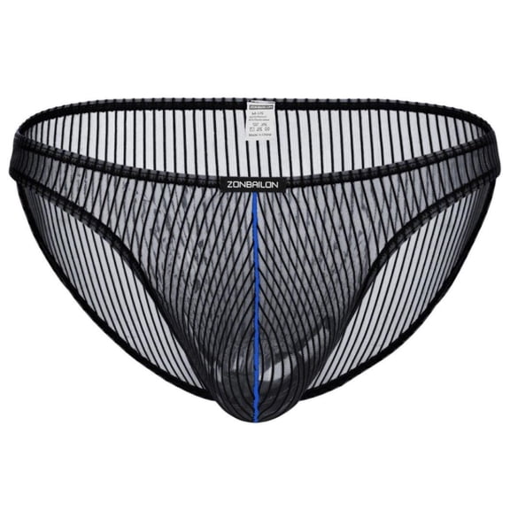 TANBOM Men's Breathable Nylon Mesh Triangle Brief Underwear, Black, 1-Pack, M
