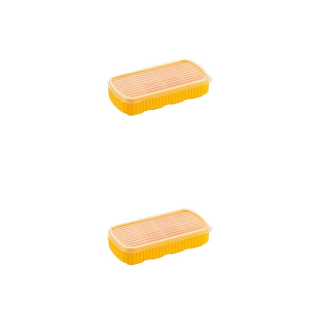 Molde de cubitos de hielo Injueey Silicona Lavable Portátil 8 Cavidades Amarillo 2piezas