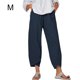 thumbnail image 1 of Mujer Pantalones Bolsillo Noveno Pantalones Pantalones deportivos holgados de pierna ancha, Azul oscuro, M Kearding AP002213-30, 1 of 4