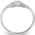thumbnail image 2 of Sterling Silver Rhodium-Plated Claddagh Ring (Size 6) Made In China qr6905-6, 2 of 5