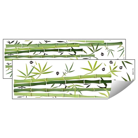 Autocollants Muraux de Salle de Bain Feuilles Vertes Tropicales Décalcomanies en Vinyle 30 cm x 90 cm 2 Pcs – Résistants à l'Humidité pour Carreaux Miroirs et Murs