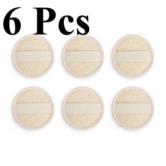 Loofah Sponge Face Pads Scrubber, 6 PCS Exfoliating Facial Loofah Luffa Cleansing Sponge Scrub Pad Makeup Remover Brush for Men and Women Manual Bath Shower Glove Pad Body Scrubber