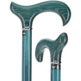 thumbnail image 2 of Blue Denim Derby Walking Cane Stylish Ash Wood Stick with Comfortable Derby Handle Ideal for Men and Women, 2 of 6
