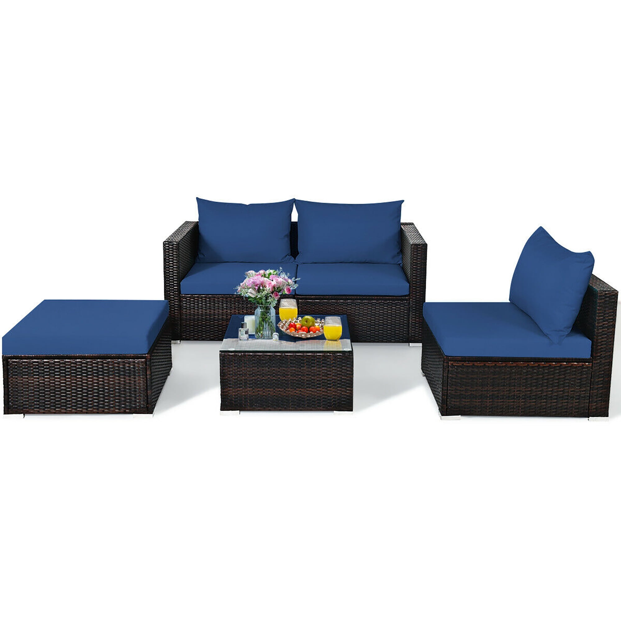 soria outdoor 6 piece rattan sectional