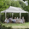 thumbnail image 5 of COBIZI 10'x20' Pop Up Canopy Tent with 6 Removable Sidewalls, Instant Outdoor Shelter with Raised Roof, Heavy-Duty Stable Frame and Carry Bag, White, 5 of 8