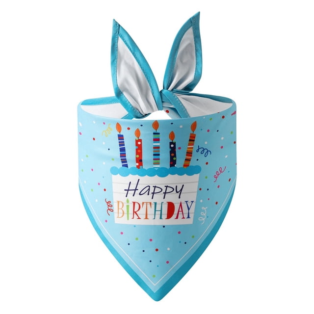Bandana de cumpleaños para perro niño niña, Bandana de feliz cumpleaños para perro para niñas y niños, 65 x 45 x 45 cm L 65 x 45 x 45 cm Estilo: azul;
