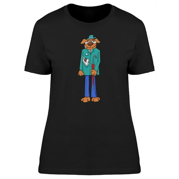 Cool Dog Man Cartoon T-Shirt Women -Image by Shutterstock, Female Small